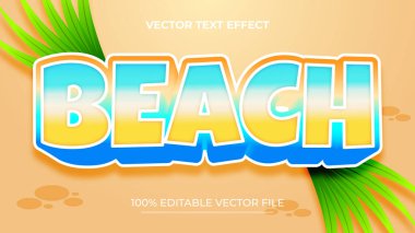 Düzenlenebilir metin efekti Summer Beach 3d şablon biçimi