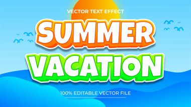 Yaz Tatili Düzenlenebilir Metin Efekti