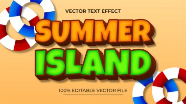Yaz 3d metin efekti ve plaj arkaplanlı düzenlenebilir metin efekti