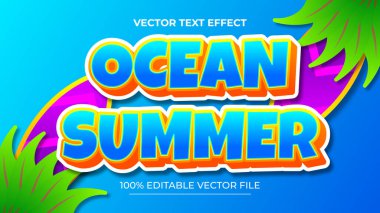 Yaz Düzenlenebilir Metin Efekti 3B Kabartma Çizgi Film Biçimi Tasarımı