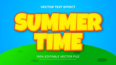 Yaz Düzenlenebilir Metin Efekti 3B Kabartma Çizgi Film Biçimi