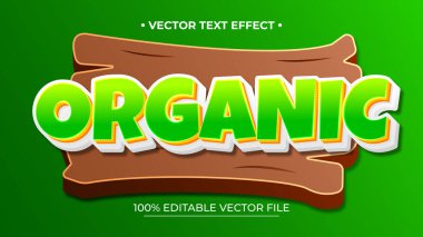 Organik metin efekti düzenlenebilir çizgi film ve orman metin biçimi Premium Vektörü