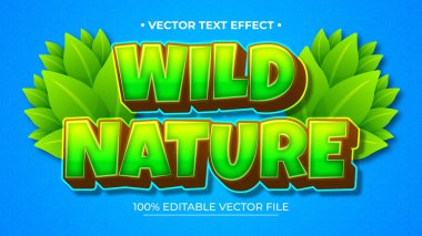 Düzenlenebilir metin efekti 3d Doğa tema prim vektörü