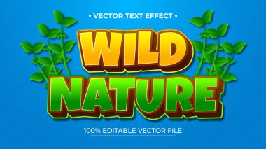 Wild Nature 3d metin efekti ve düzenlenebilir metin efekti