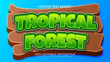 Tropikal Orman 3d metin efekti premium vektörleri