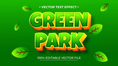 Yeşil Park yeşil arkaplanda düzenlenebilir metin efekti