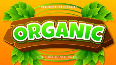 Organik yeşil 3d düzenlenebilir metin efekti dosyası vektörü