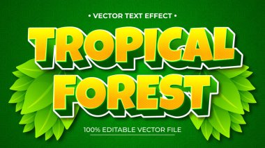 3D Tropikal Orman metin efekti Düzenlenebilir metin efekti