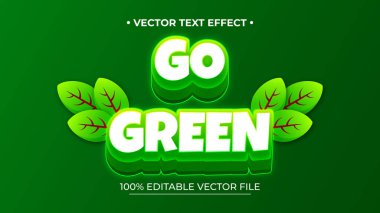 Yeşil tema biçimi Vektör düzenlenebilir metin efekti