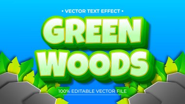 Yeşil Orman Yeşil Biçim Düzenlenebilir Metin Efekti