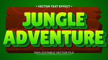 Orman macerası Düzenlenebilir metin Efekti Çizgi Film Macerası başlığı 3B Biçimi