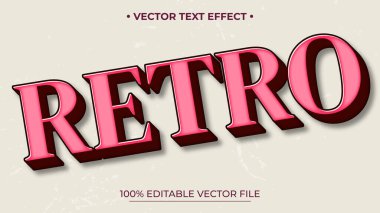 Retro klasik metin efekti Düzenlenebilir metin efekti