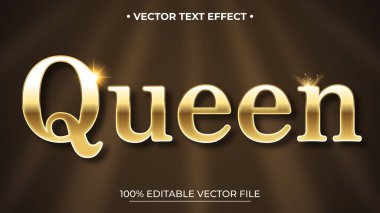 Kraliçe altın metin, lüks düzenlenebilir metin efekti biçimi