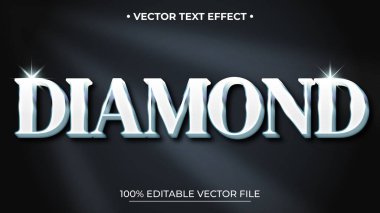 Gümüş Parlak Metalik 3D Kalın Düzenlenebilir Metin Efekti