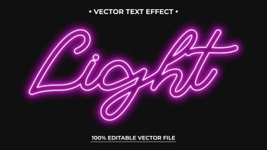 Neon ışık işareti metin efekti düzenlenebilir metin