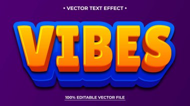 Vibes 3d logo şablonu düzenlenebilir metin efekti biçimi