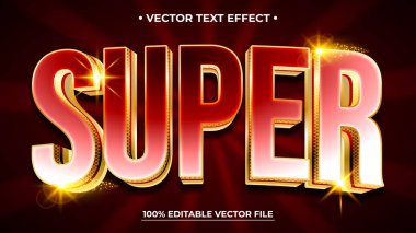 Süper metin parlak altın stil düzenlenebilir metin efekti