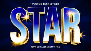 Yıldız metin parlak altın stil düzenlenebilir metin efekti