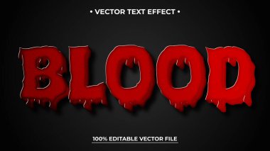 Kan düzenlenebilir metin efekti şablon sıvı kırmızı sümük 3D kalın çizgi film biçimi