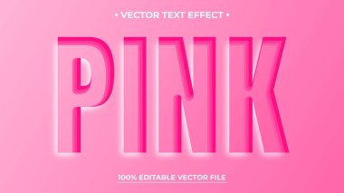 Metin Efekti İşlenmiş Pembe Deri Düzenlenebilir Metin Efekti