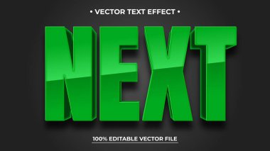 Sonraki 3d savaş temaları için uygun yeşil renk ile düzenlenebilir metin efekti