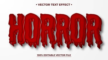 Korkunç düzenlenebilir metin efekti şablonu sıvı kırmızı sümük 3D kalın çizgi film biçimi