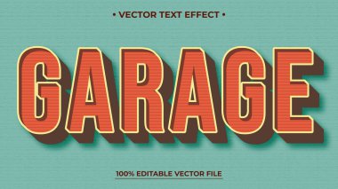 Düzenlenebilir metin biçimi efekti Grunge biçimi temalı Garaj retro metni