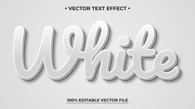 3d Beyaz Kabartmalı Vektör metin biçimi efekti, Düzenlenebilir Metin Efekti