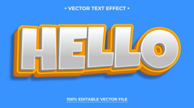 Merhaba düzenlenebilir metin efekti tasarım vektörleri Modern düzenlenebilir metin efekti tasarımı düzenlenebilir metin biçimi efektleri