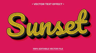 Günbatımı metin efekti, klasik retro düzenlenebilir metin efekti biçimi