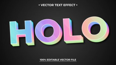 Düzenlenebilir metin biçimi efekti - Holo metin biçimi teması Holografik metin