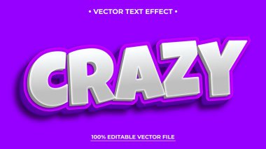 Çılgın metin efekti tasarım vektörleri Modern düzenlenebilir metin efekti tasarımı Düzenlenebilir metin biçimi efektleri