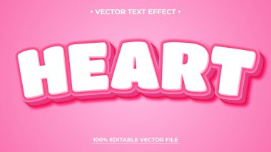 Düzenlenebilir metin efekti Kalp teması, sevgililer günü metin biçimi