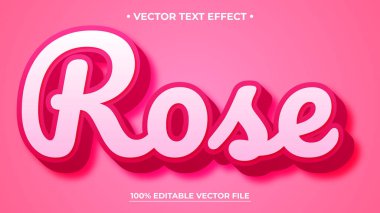 Gül pembe metin efekti şablonu, Barbie bebek pembe renkler, düzenlenebilir vektör