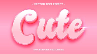 Şirin metin parlak pembe düzenlenebilir metin efekti biçimi