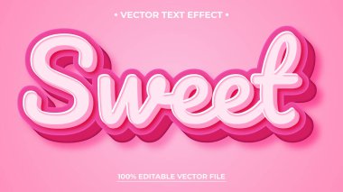 Sevgililer Günü Tasarımı için sevimli kalın 3D düzenlenebilir metin efekti