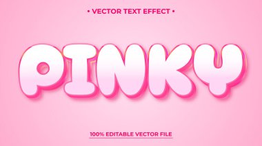 Modern parlak stil tasarımlı Pinky 3d vektör metin efekti