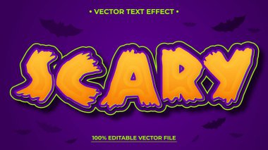 Korkunç metin efekti, 3d düzenlenebilir Cadılar Bayramı ürkütücü tema biçimi yazı tipi şablonu
