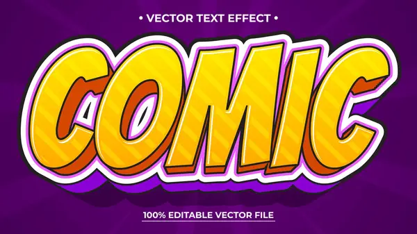 Üç boyutlu eğlenceli mor metin efekti Soyut mor arkaplan üzerinde Comic grafik biçimi