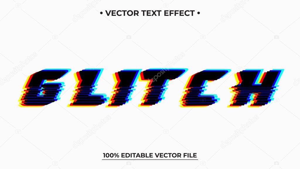Glitch text effect neon style editable text effect