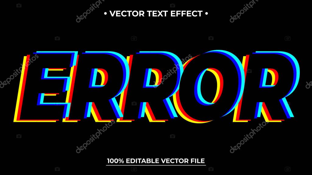 Glitch text effect neon style editable text effect