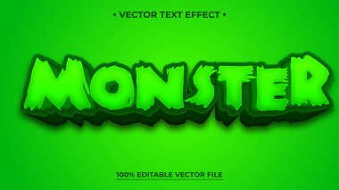 Monster düzenlenebilir metin efekti, kişiselleştirilebilir korku ve Cadılar Bayramı 3 boyutlu yazı tipi