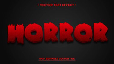 Kırmızı Kan Dehşet Vektörü Düzenlenebilir Metin Efekti Şablonu