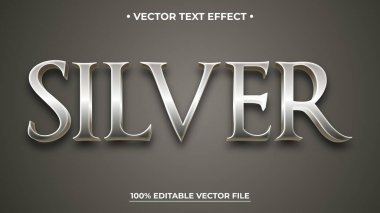 Gümüş metin, desenli gümüş rengi düzenlenebilir metin efekti