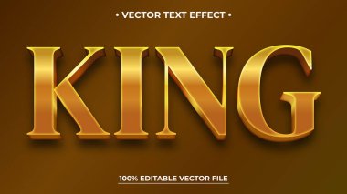 Kral Düzenlenebilir Lükse 3d altın metin efekti Logotype, başlık veya başlık metni için zarif yazı tipi