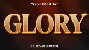 Düzenlenebilir 3d Glory metin efekti, lüks tipografi, gerçekçi logo modeli ve parlak metal altınla sosyal medya iş sembolü