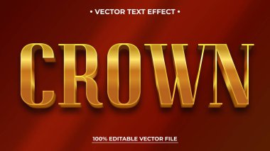 Crown Düzenlenebilir Lüks 3d altın metin efekti Logotype, başlık veya başlık metni için zarif yazı tipi