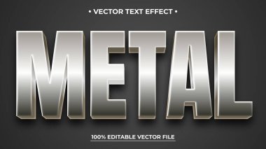 Metal metin, desenli gümüş rengi düzenlenebilir metin efekti