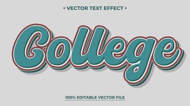 Üniversite düzenlenebilir metin efekti eski Retro Vintage metin biçimi