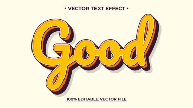 Düzenlenebilir metin efekti İyi Vintage 3d Retro biçim premium vektörü